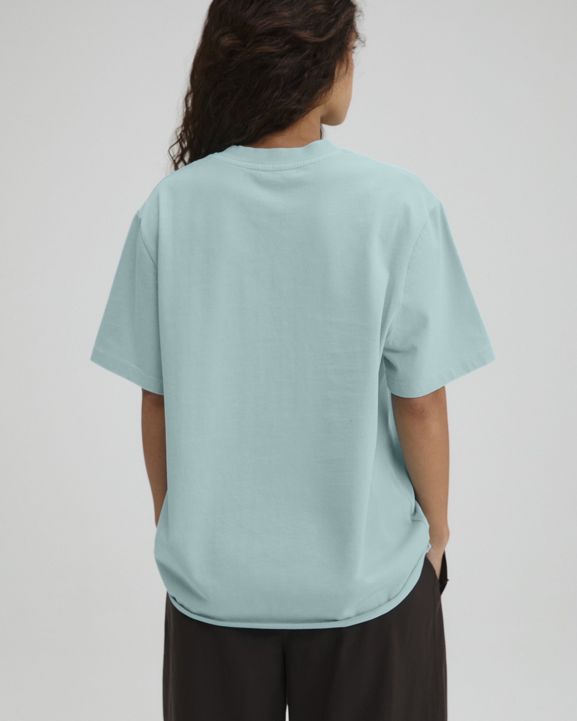 Echo Washed Short Sleeve Oversized T-shirt - Ocean Blue/Midnight Blue