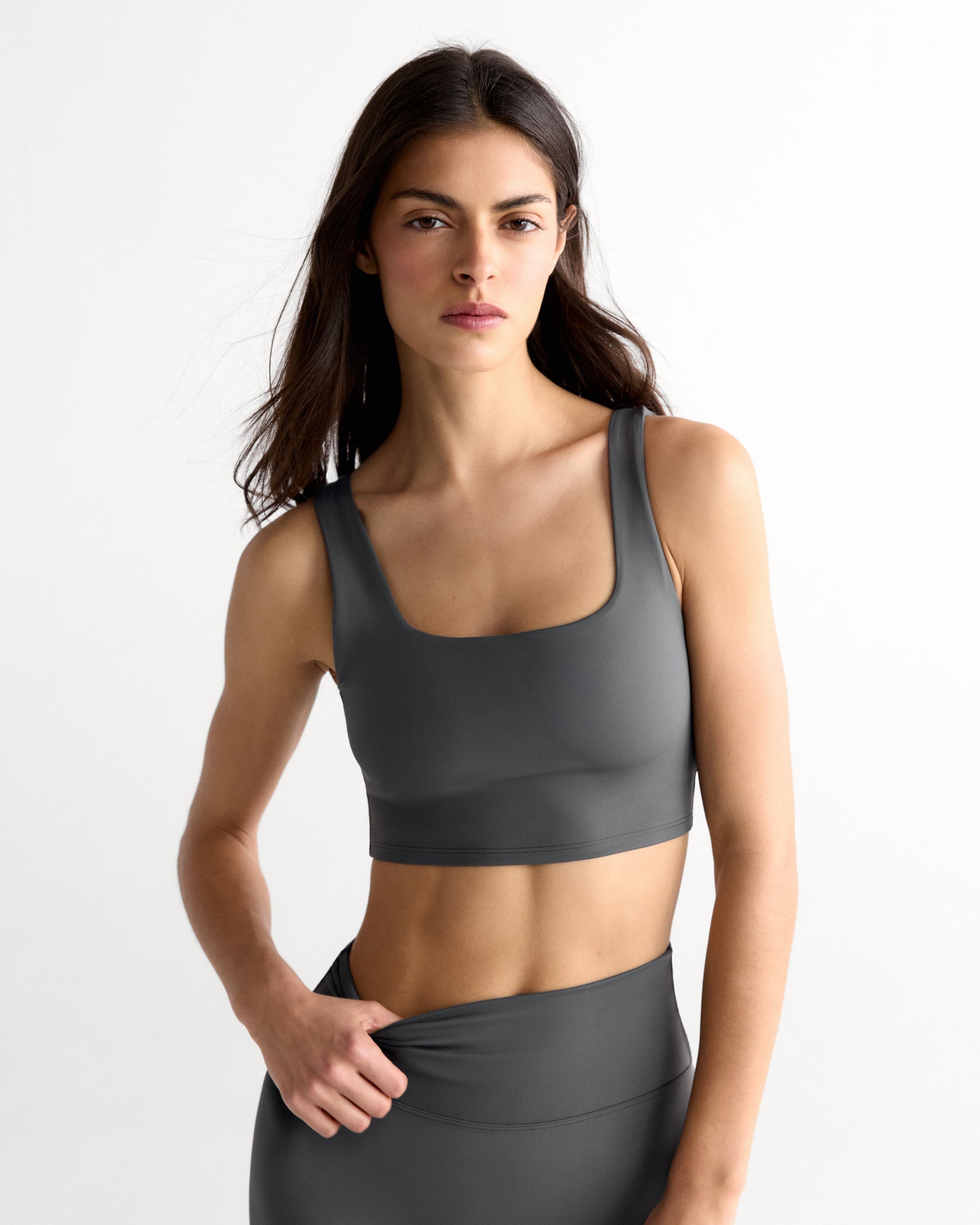 Ultimate Square Neck Bra - Graphite Grey