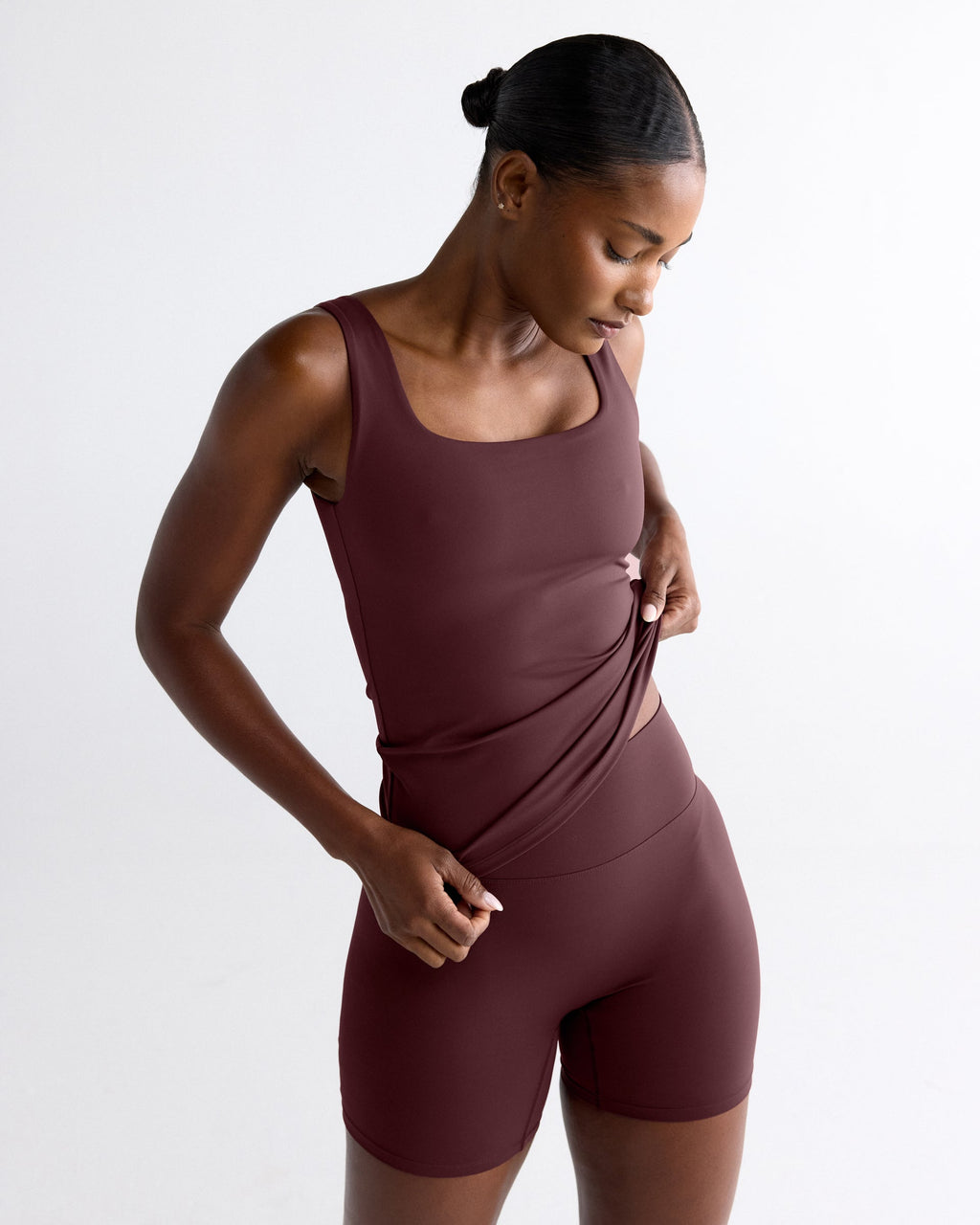 Ultimate Square Neck Top - Mulberry Red
