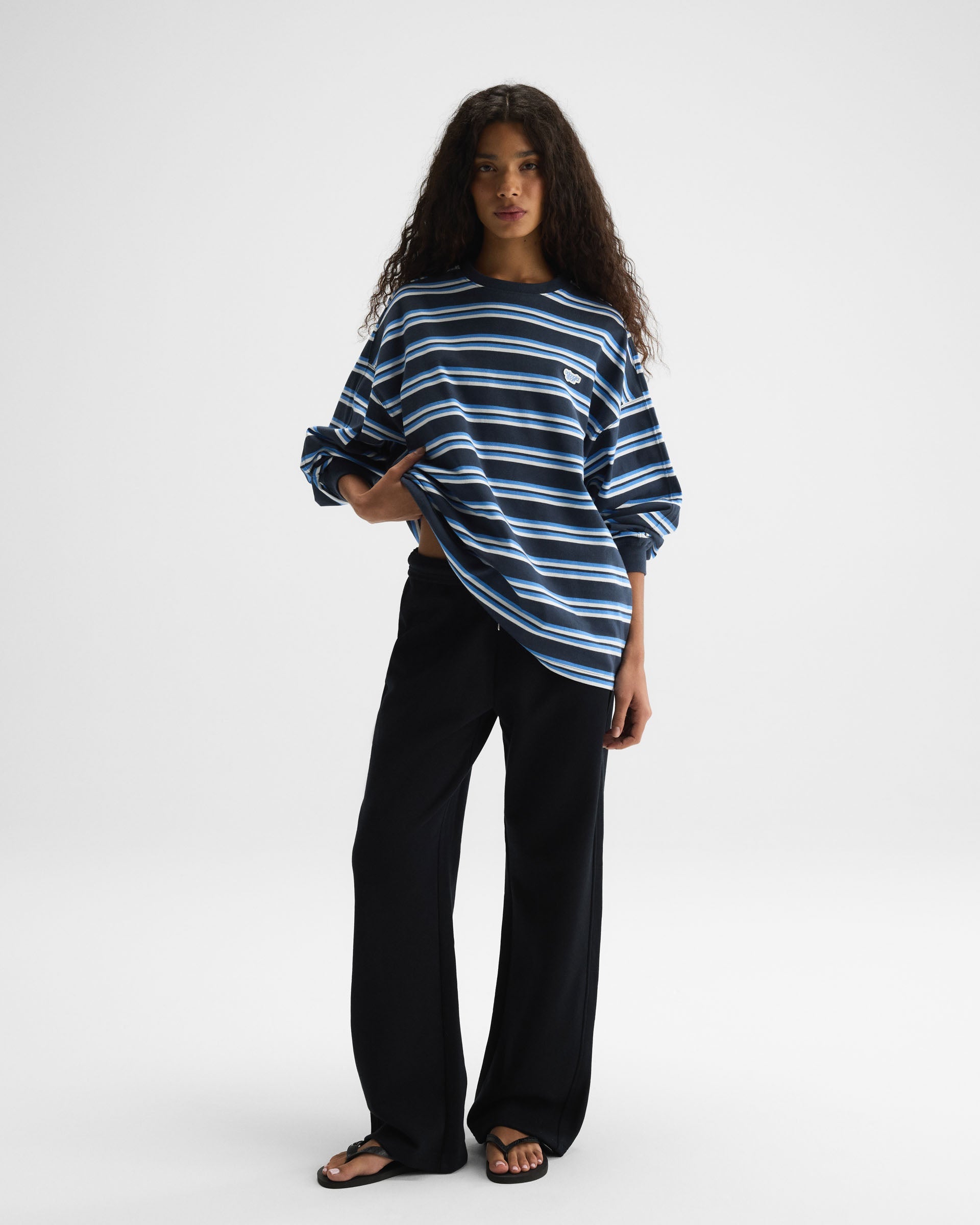 Stripe Long Sleeve T-shirt - Midnight Blue