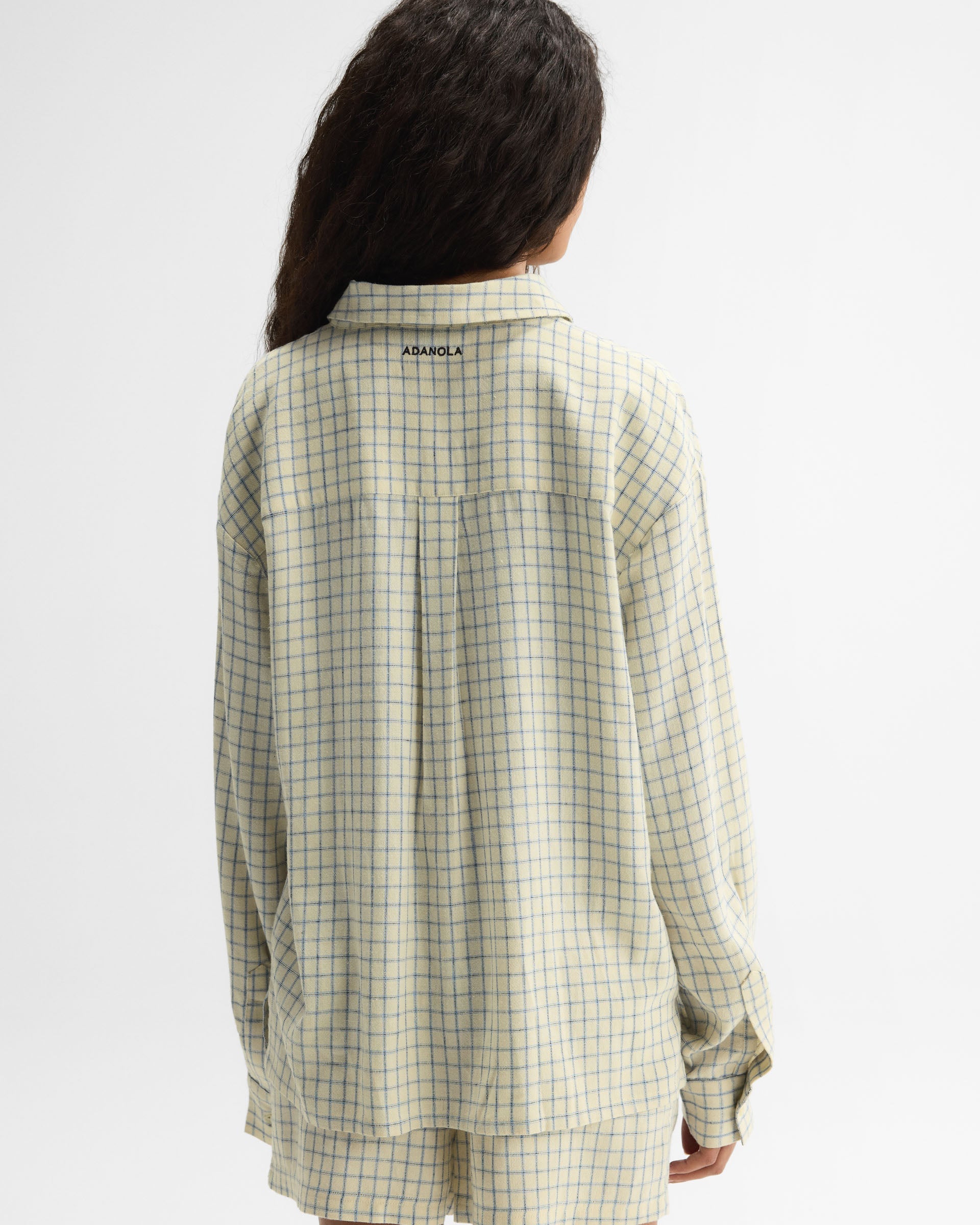 Checked Linen Blend Shirt - Buttercream