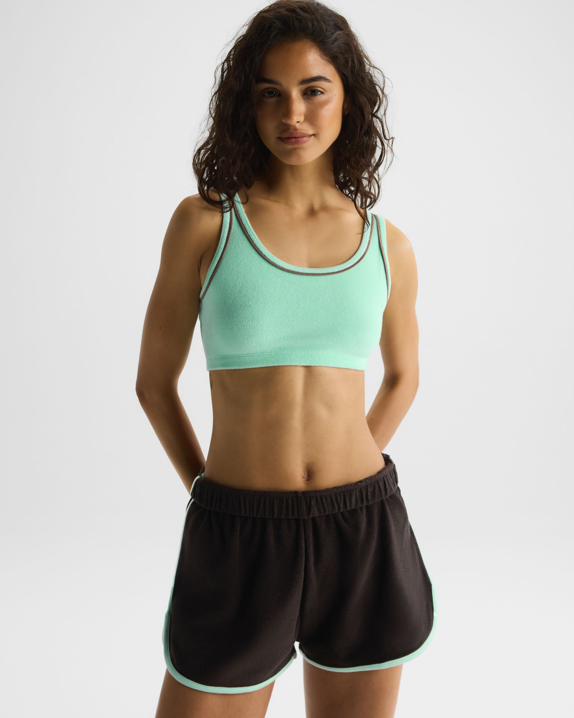 Terry Towelling Bralette - Mint Green