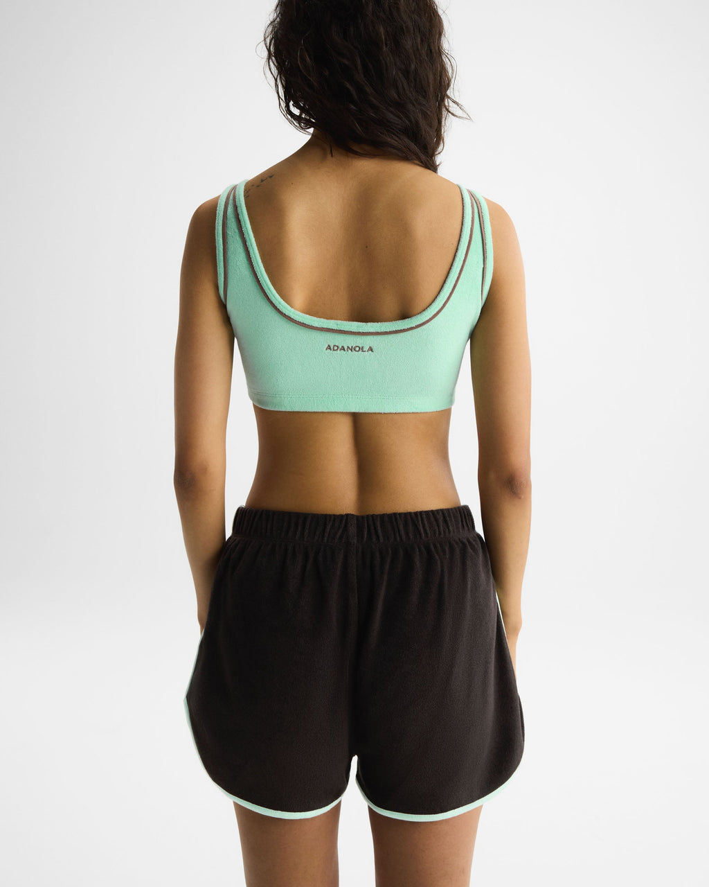 Terry Towelling Piping Shorts - Coffee Bean