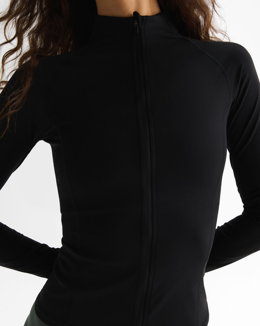 Ultimate Long Sleeve Zip Up Top - Black