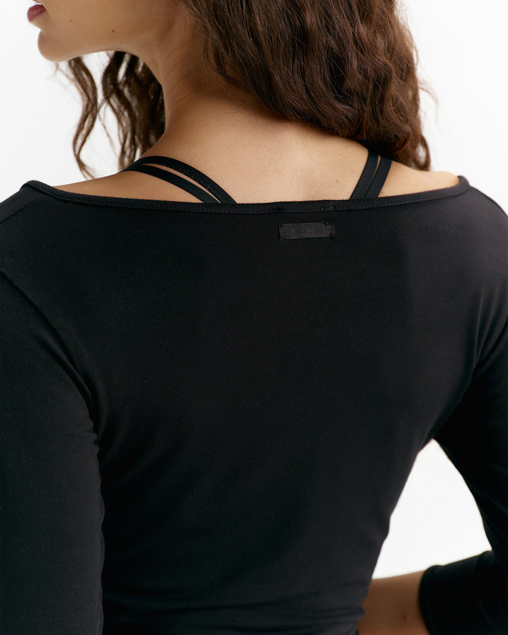 Modal Soft Lounge Long Sleeve Wrap Top - Black