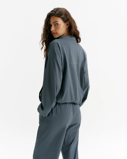 Adanola Sport Top-Stitch Detail Track Jacket - Storm Blue
