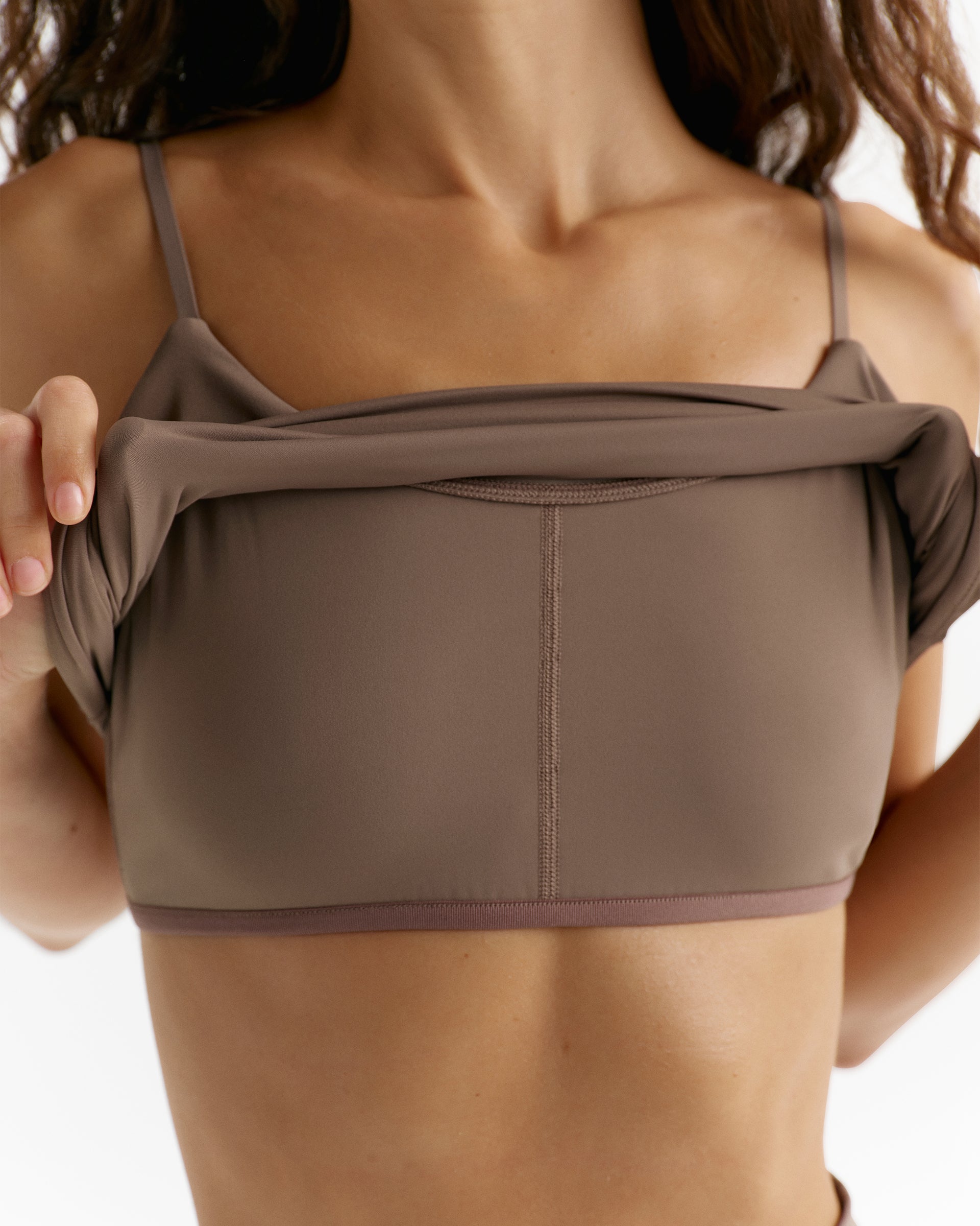 Skinny Strap Yoga Top - Walnut Brown