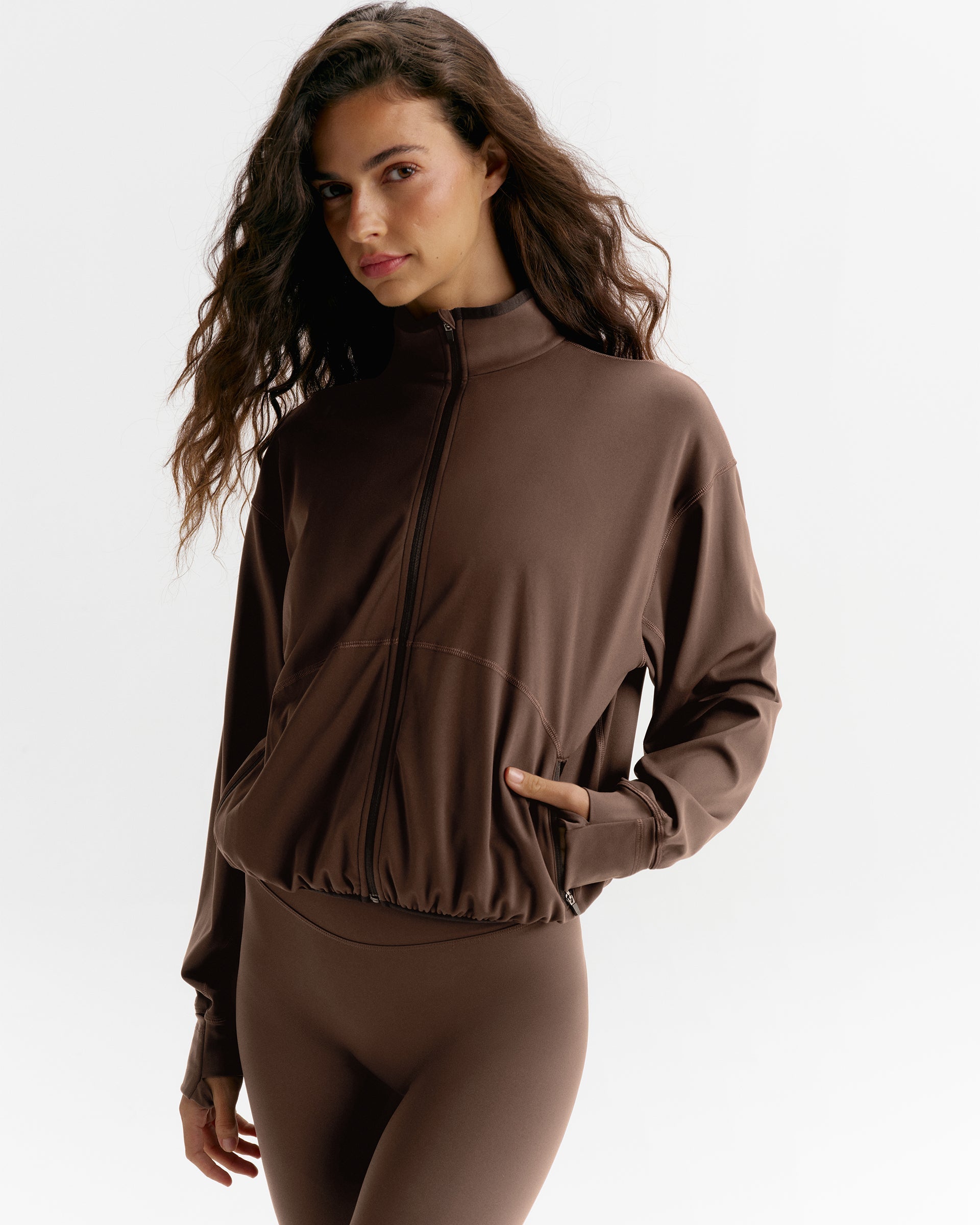 Ultimate Zip Through Jacket - Chocolate Brown
