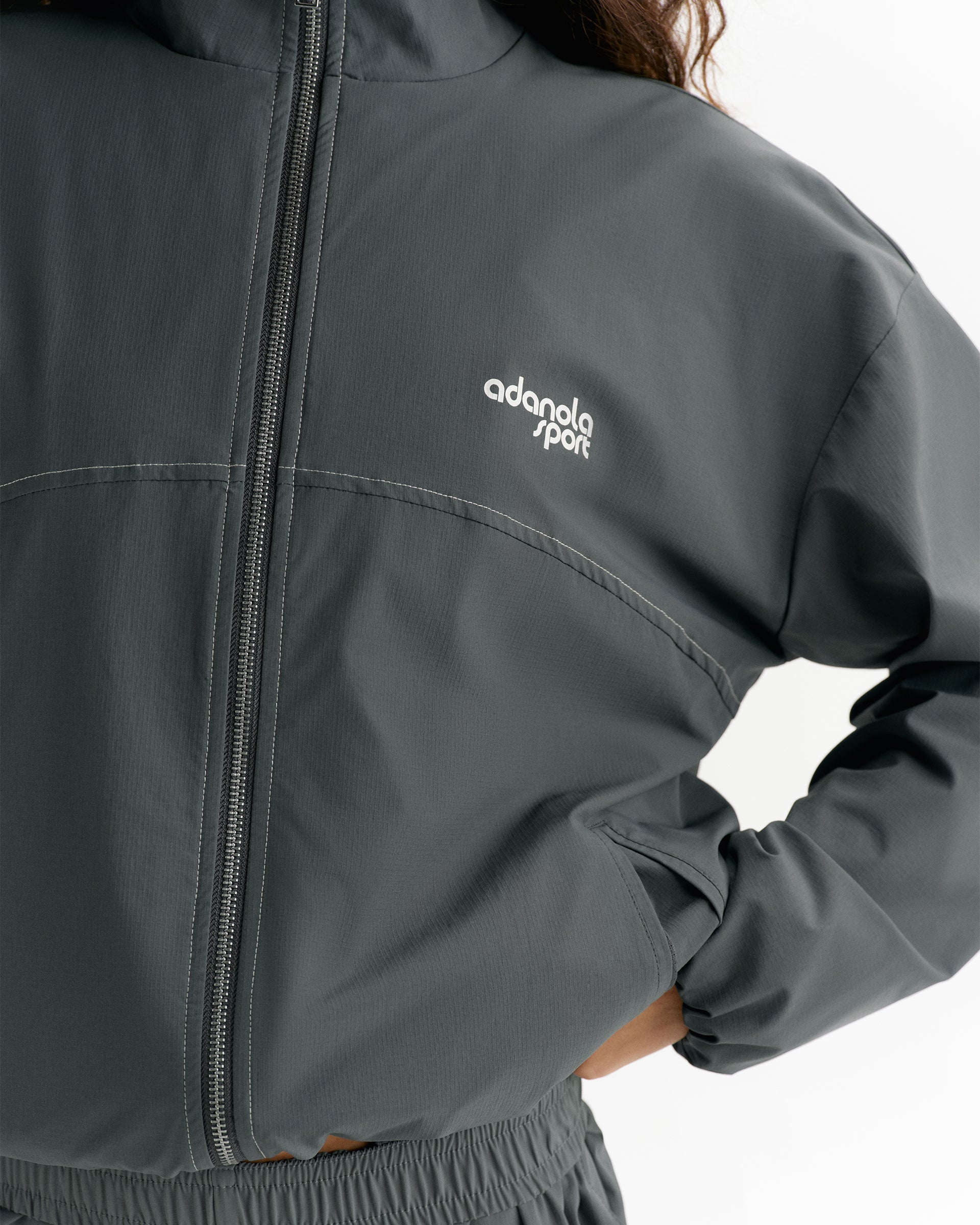 Adanola Sport Top-Stitch Detail Track Jacket - Sea Green
