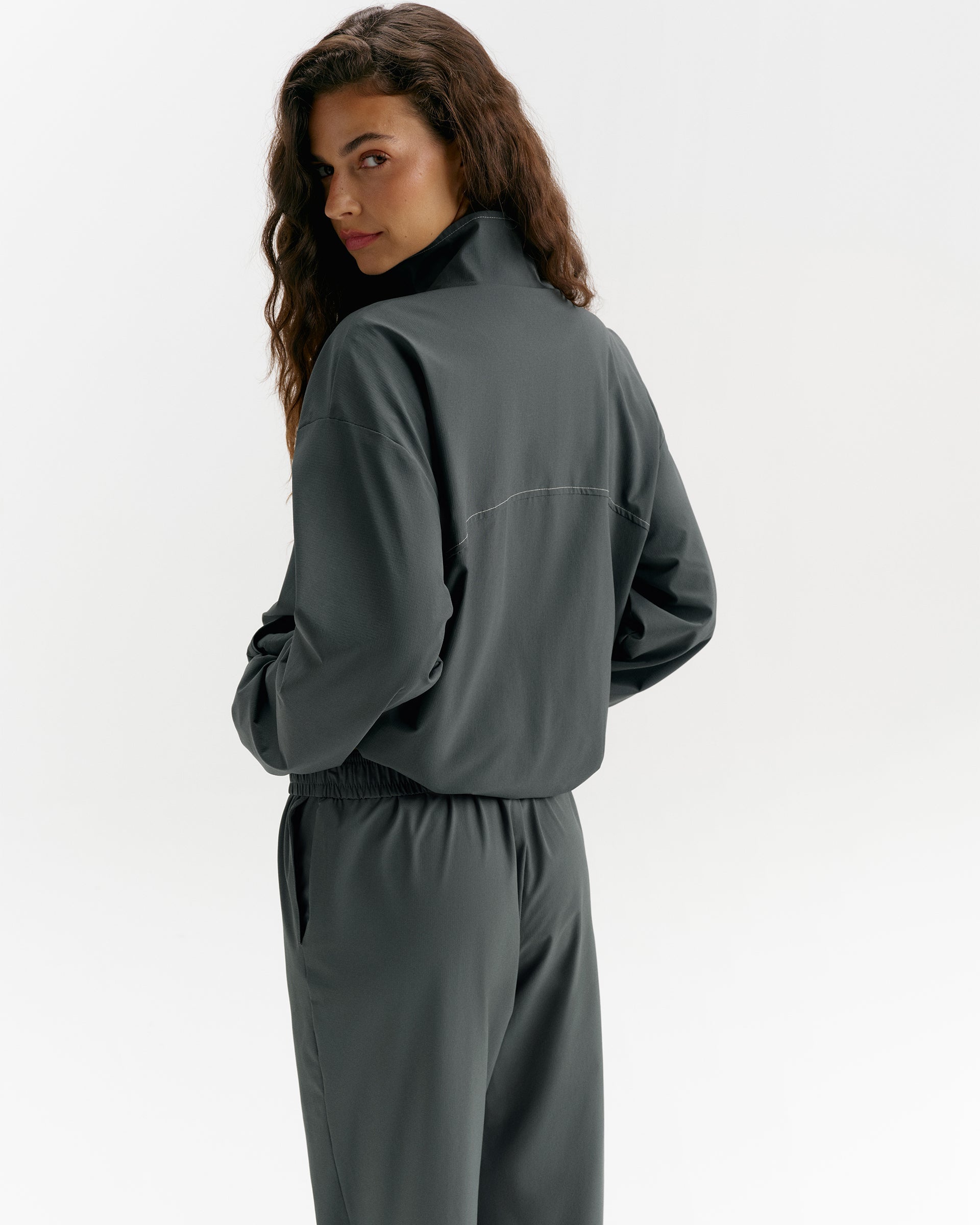 Adanola Sport Top-Stitch Detail Track Jacket - Sea Green
