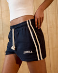 Varsity Loose Fit Sweat Shorts - Midnight Blue/Marshmallow White