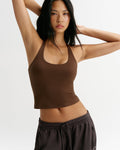 Ultimate Narrow Racer Back Tank - Chocolate Brown