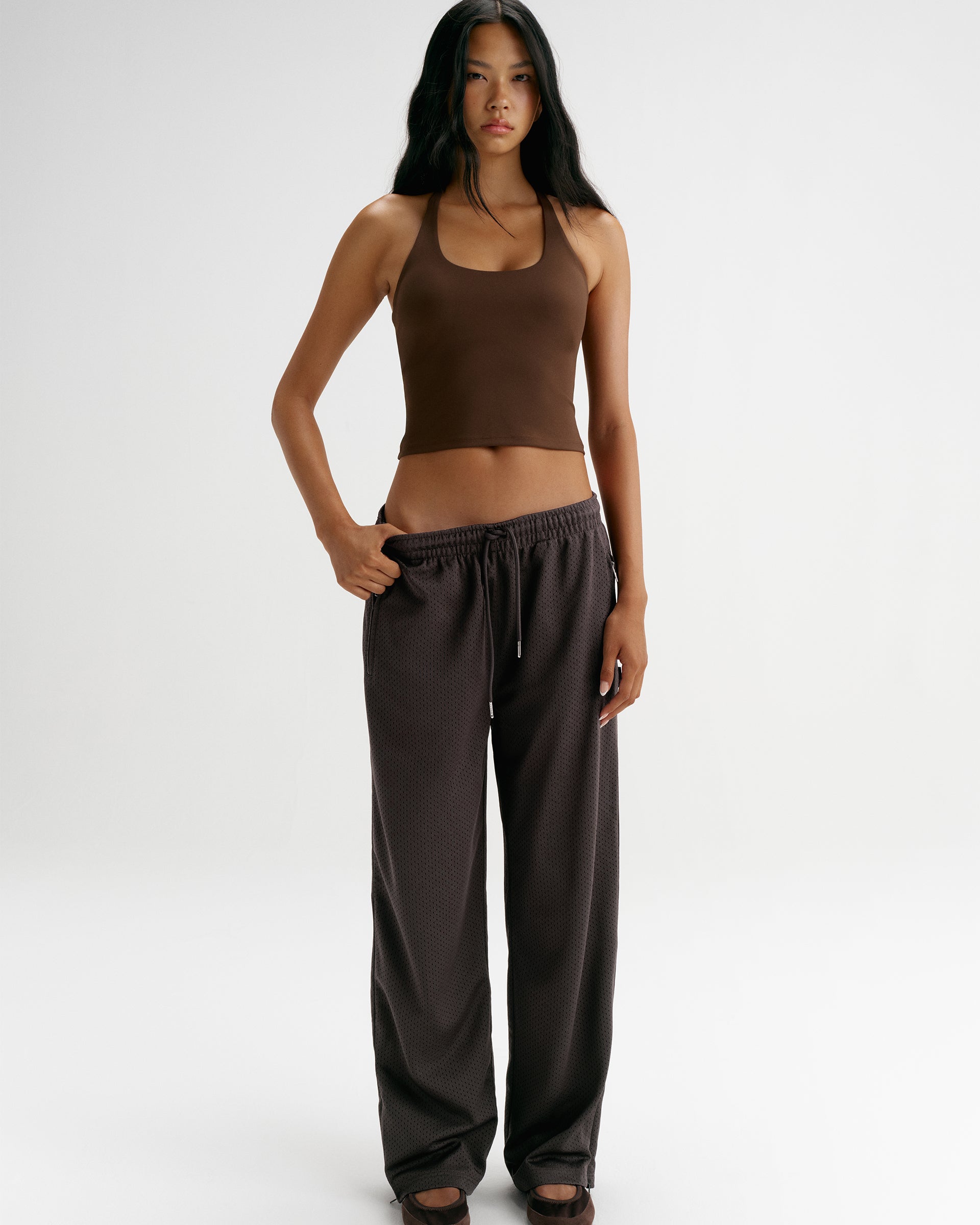 Ultimate Narrow Racer Back Tank - Chocolate Brown
