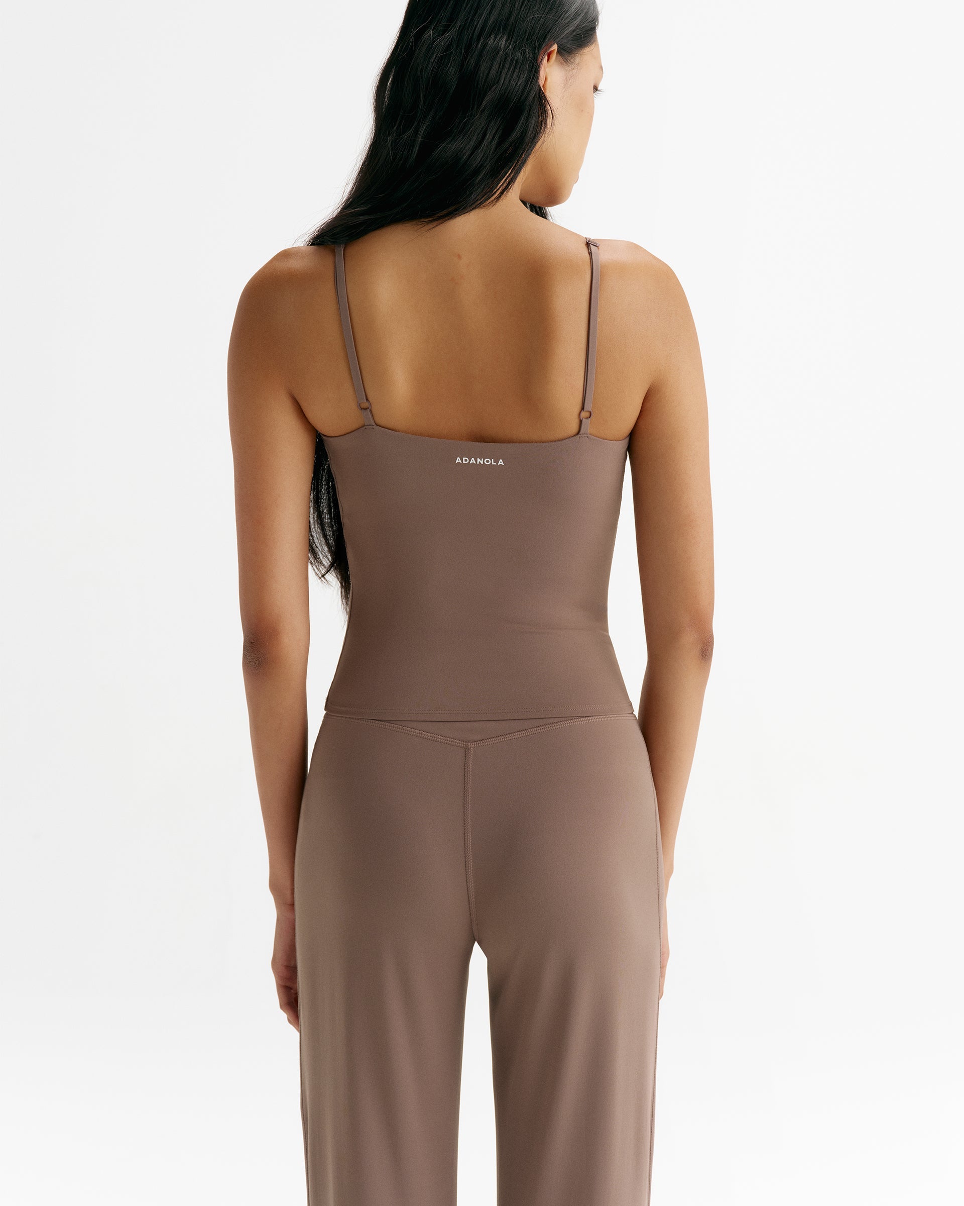 Skinny Strap Yoga Top - Walnut Brown