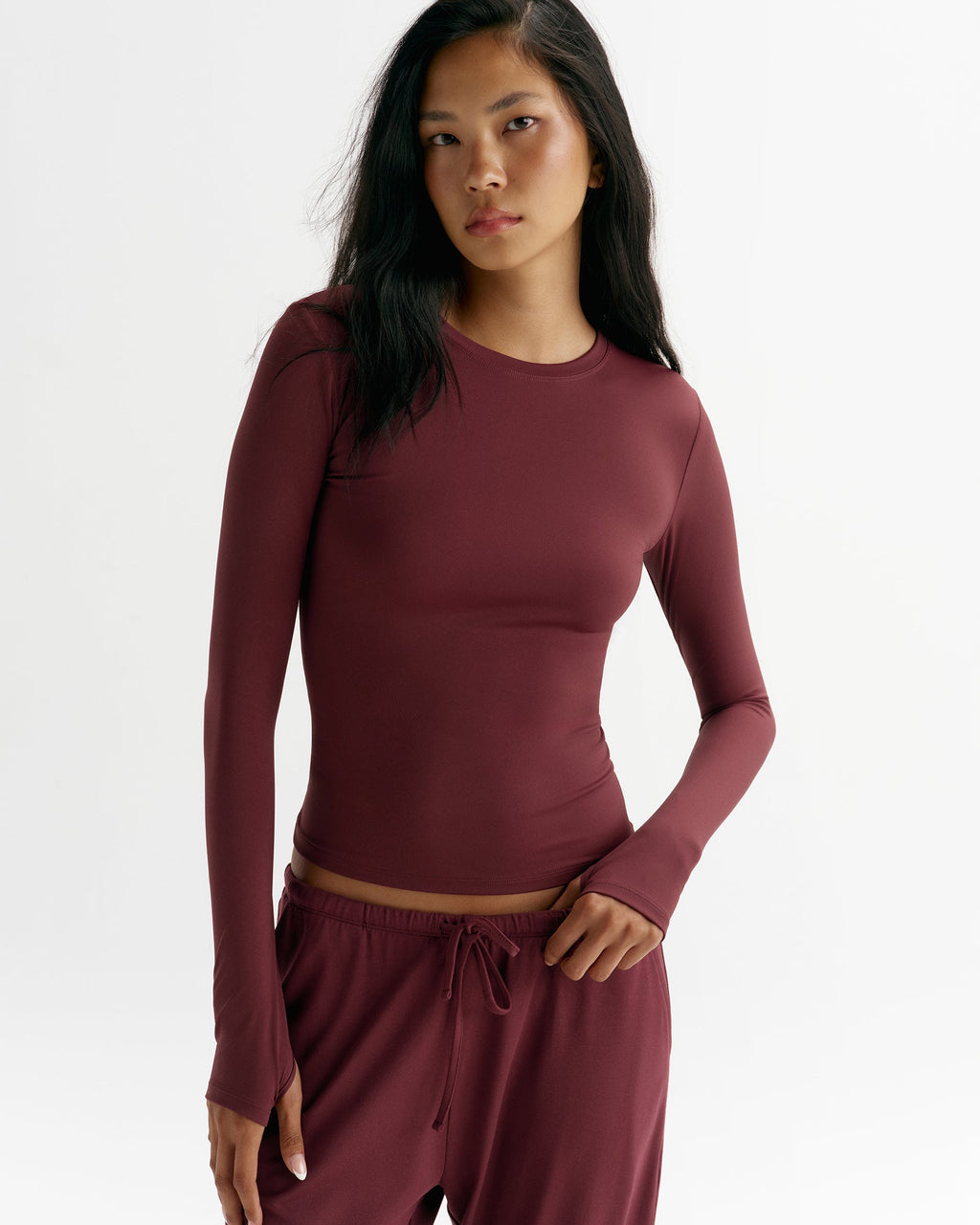 Ultimate Long Sleeve Top - Damson Red