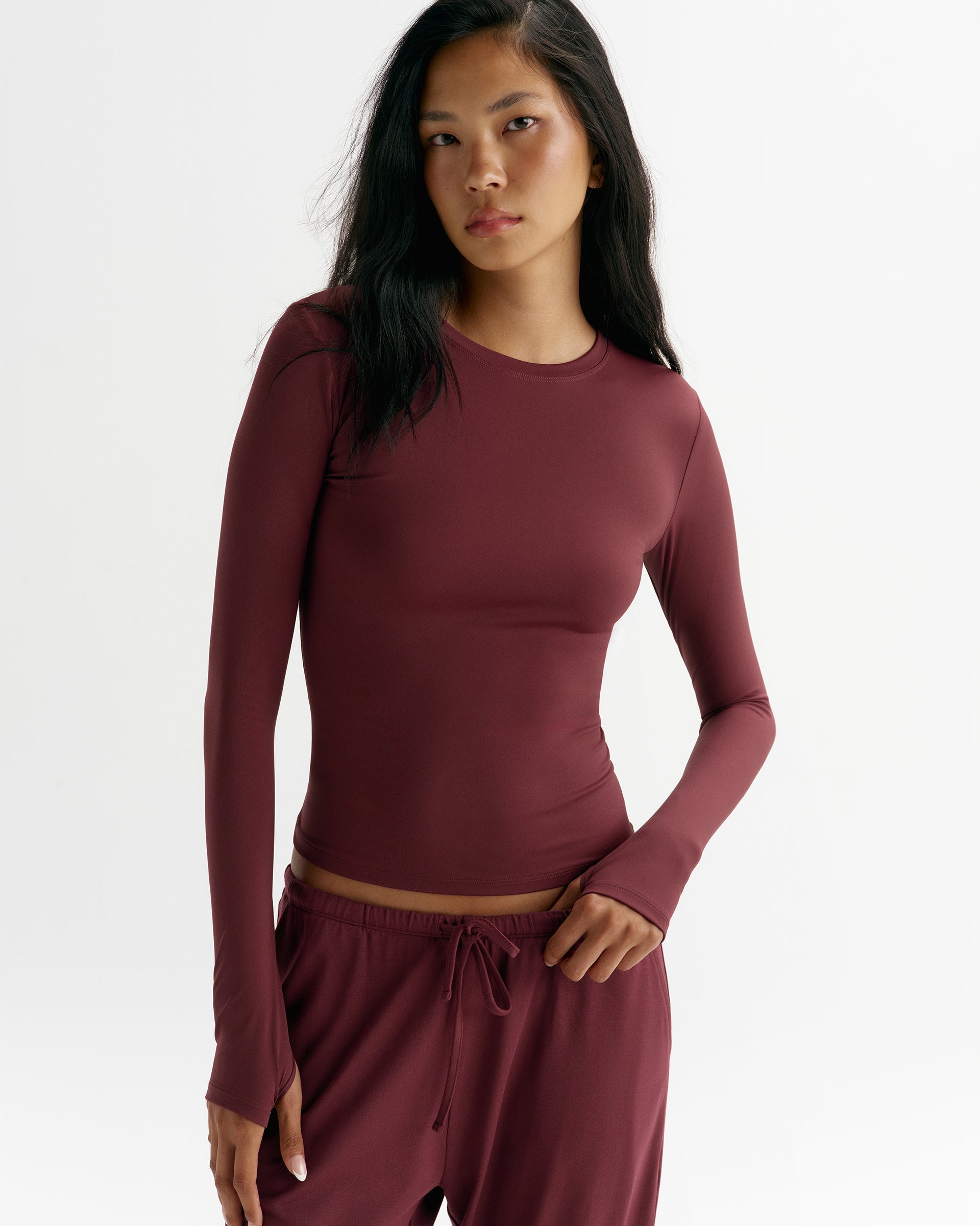 Ultimate Long Sleeve Top - Damson Red