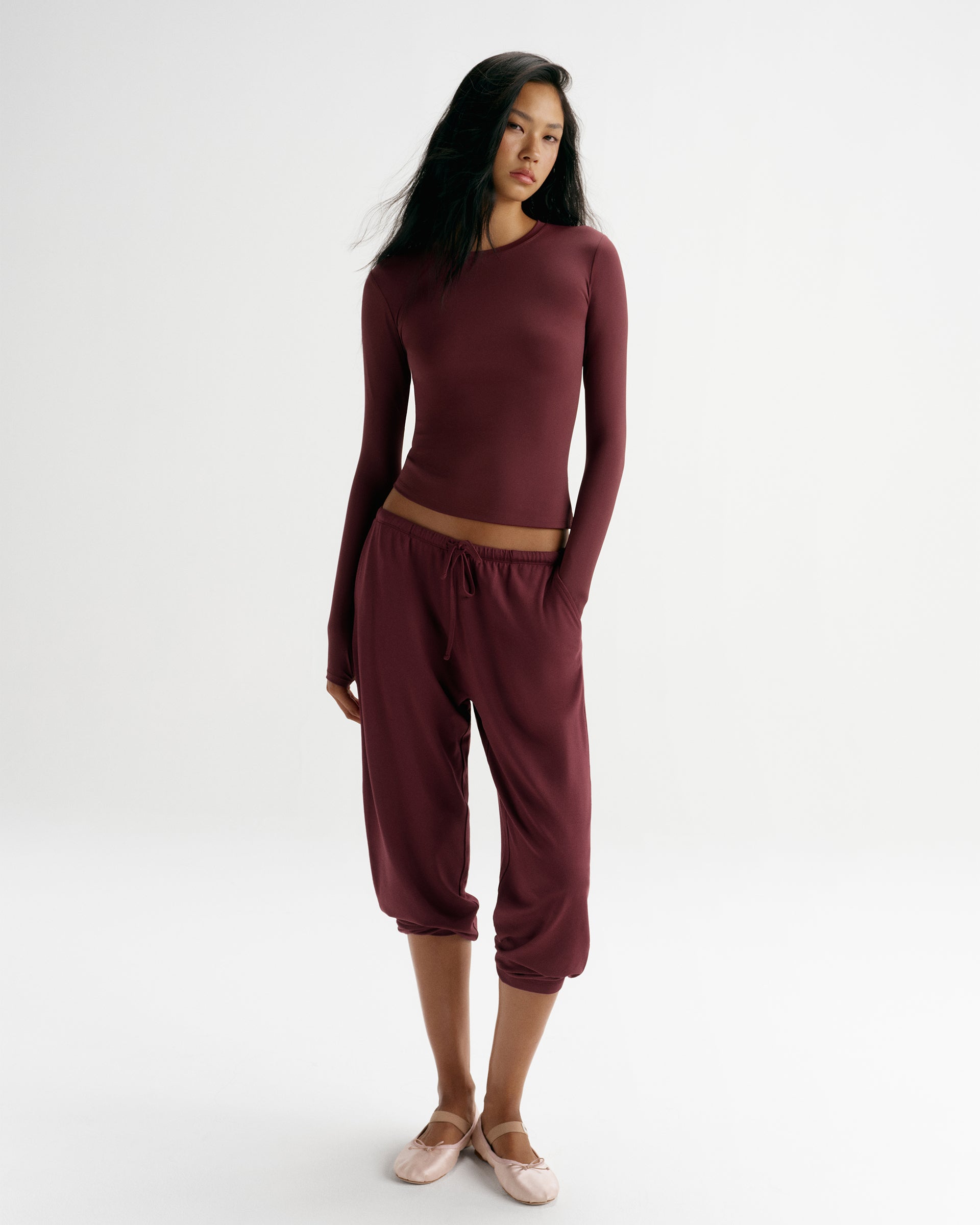 Ultimate Long Sleeve Top - Damson Red