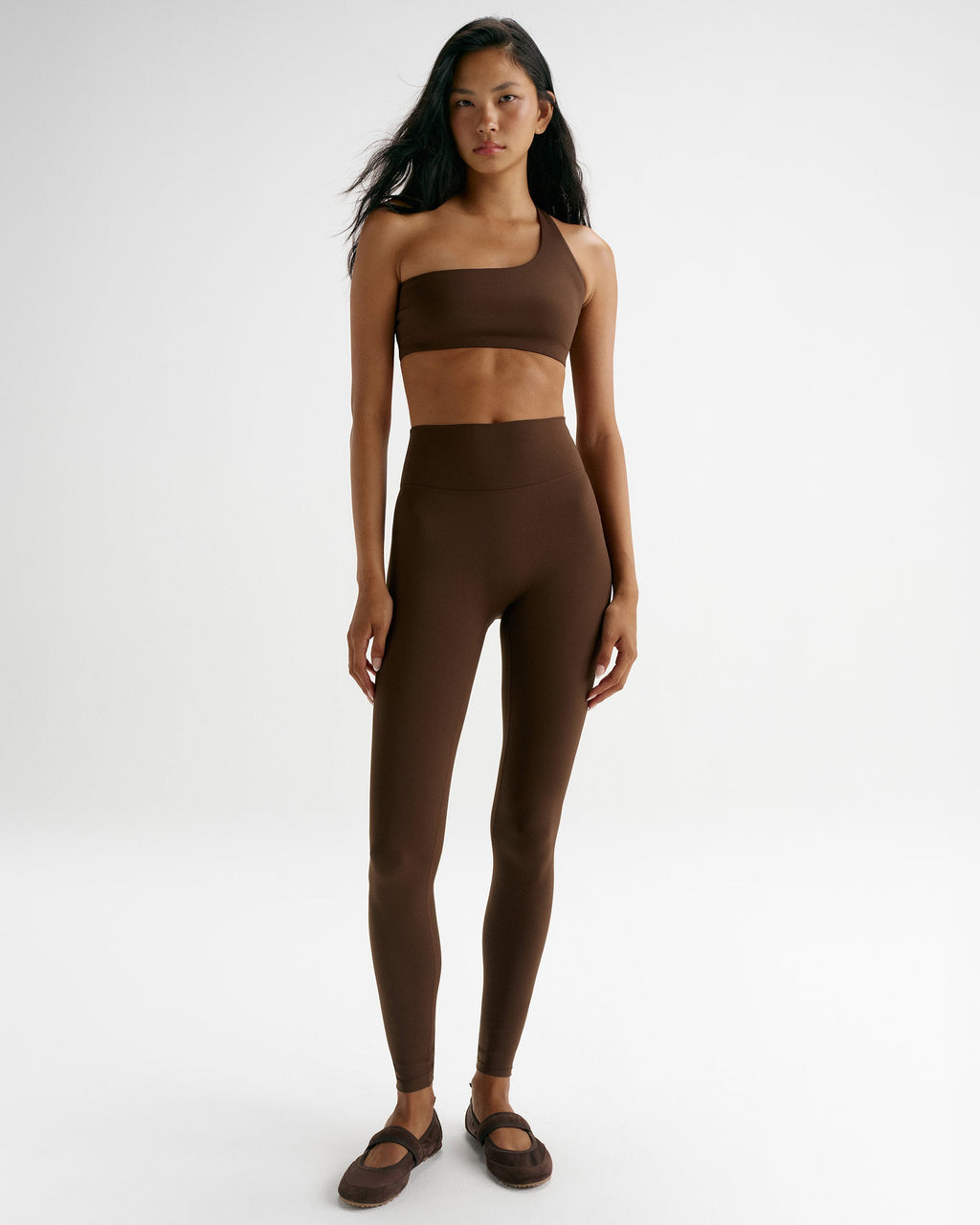 Ultimate Double Strap One Shoulder Bra - Chocolate Brown