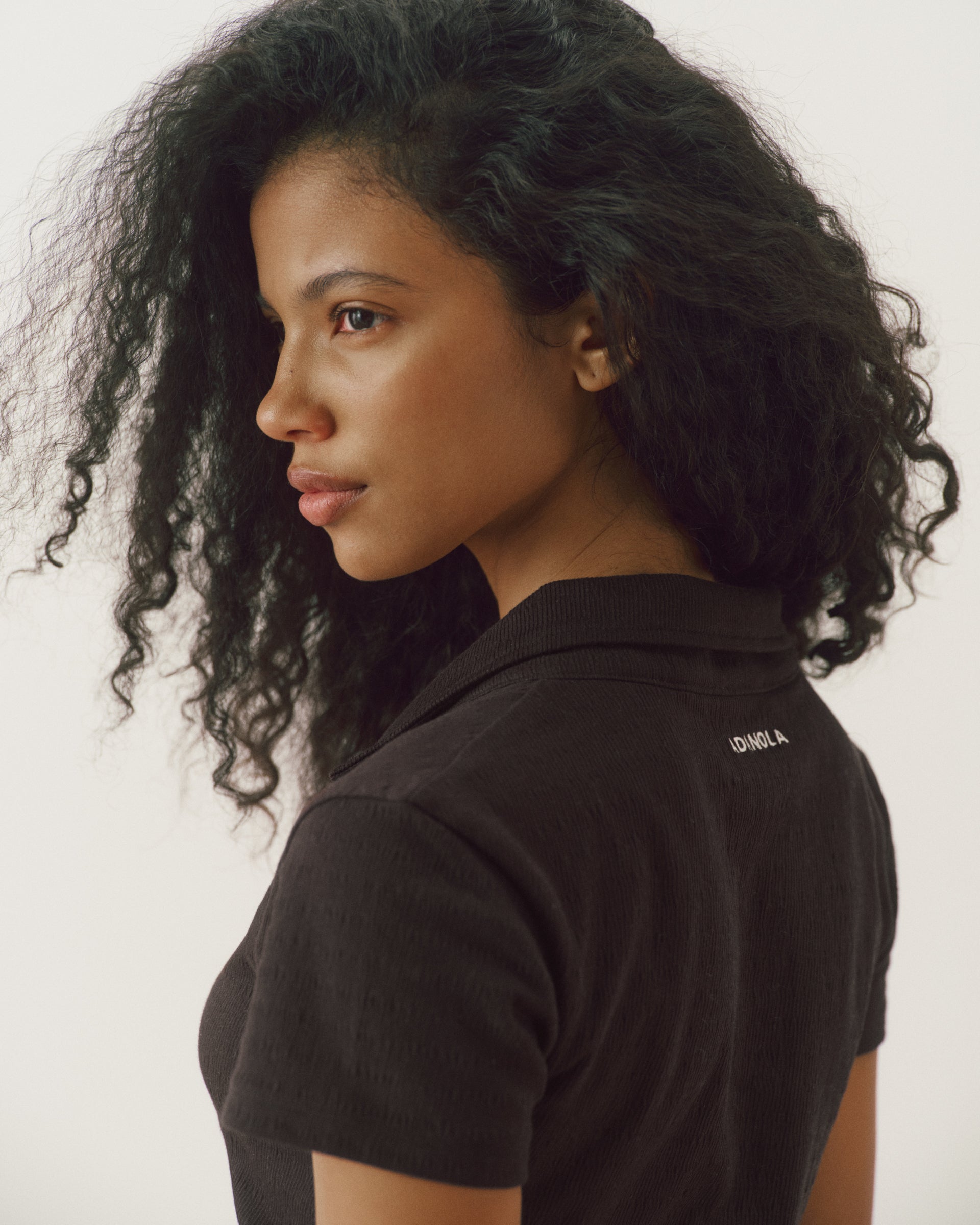 Collared Short Sleeve Top - Coffee Bean