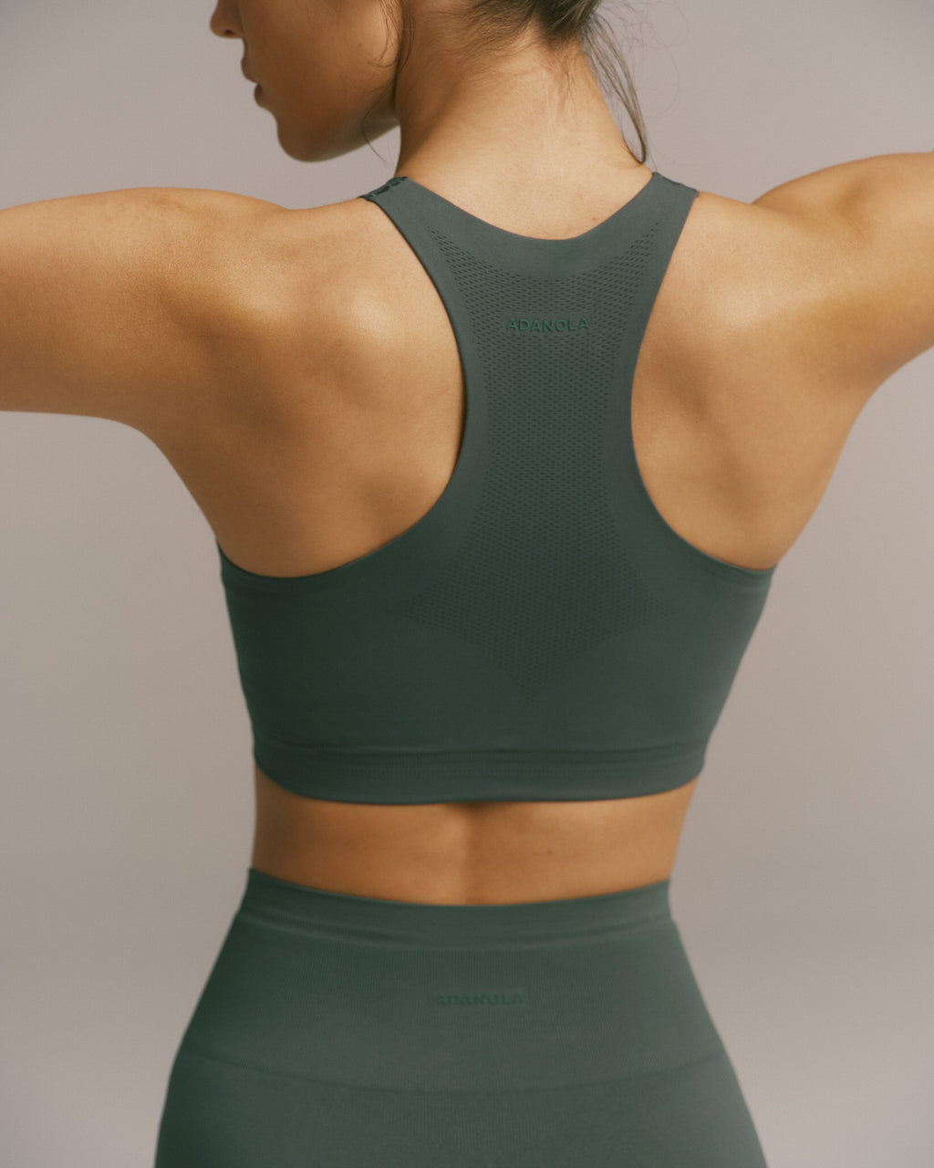 Seamless Racer Tank Bra - Sea Green