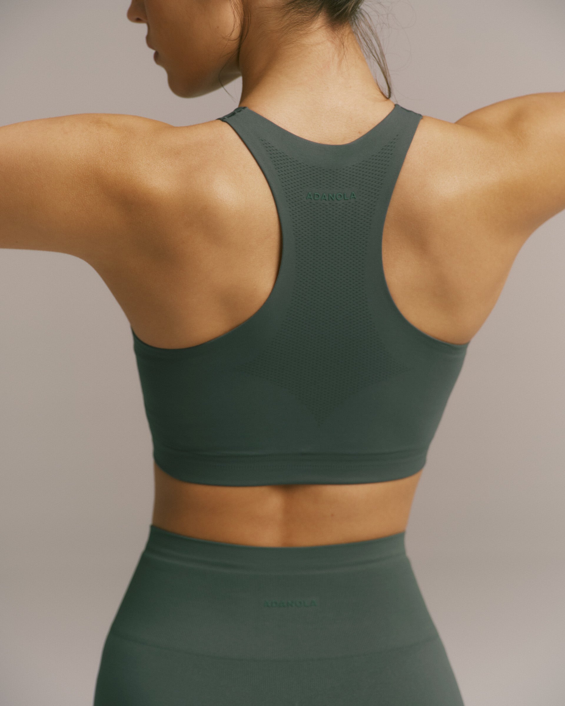 Seamless Racer Tank Bra - Sea Green