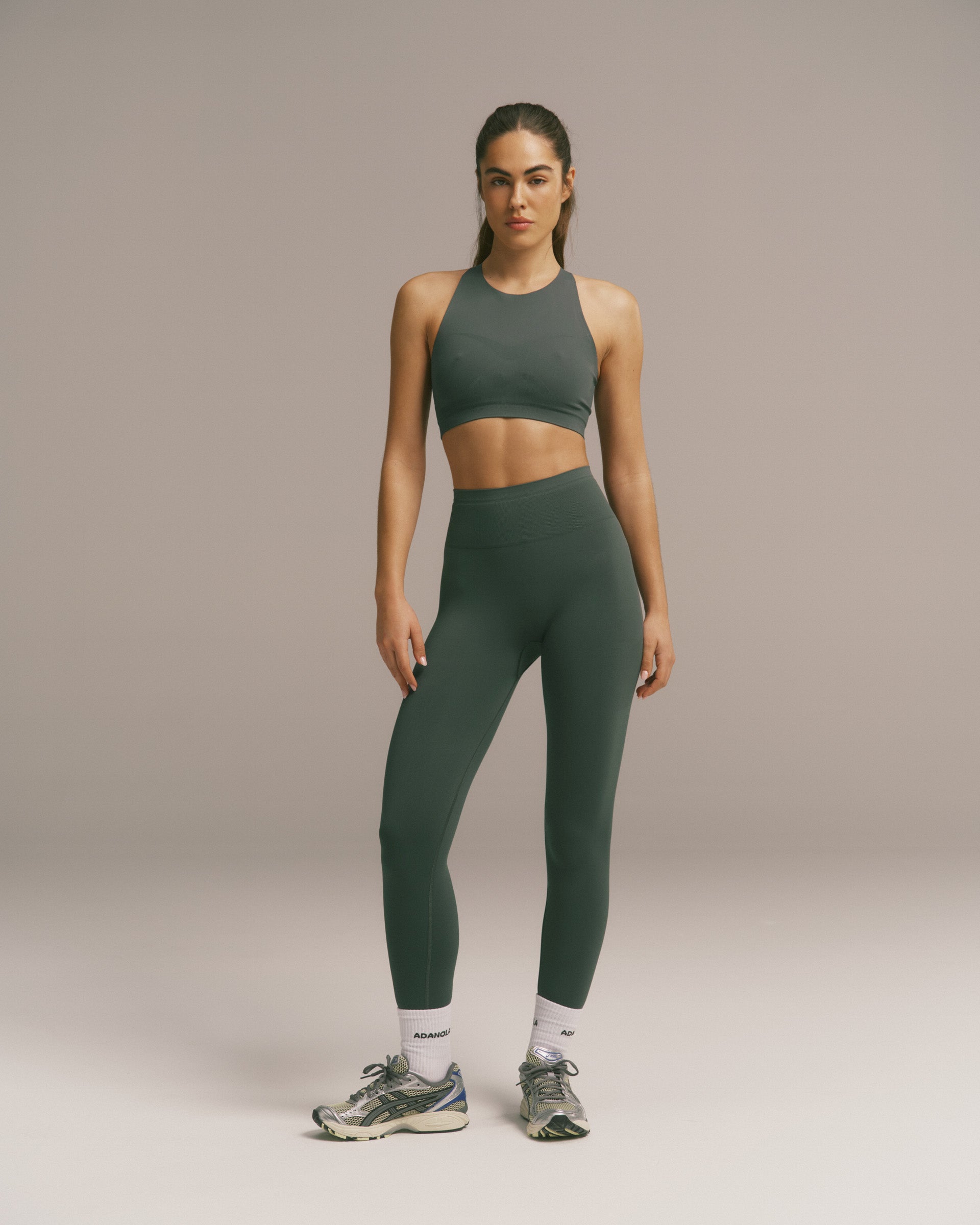 Seamless Racer Tank Bra - Sea Green