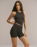 Seamless Crop Shorts - Coffee Bean