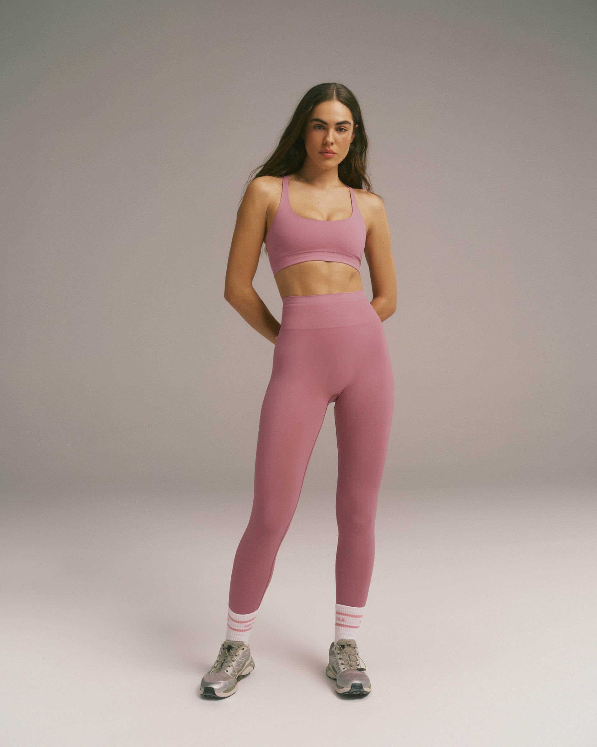 Seamless Racer Back Bra - Dusty Pink