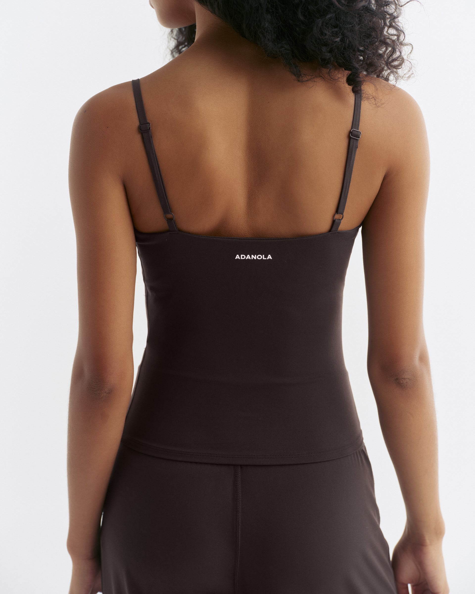 Skinny Strap Yoga Top - Coffee Bean