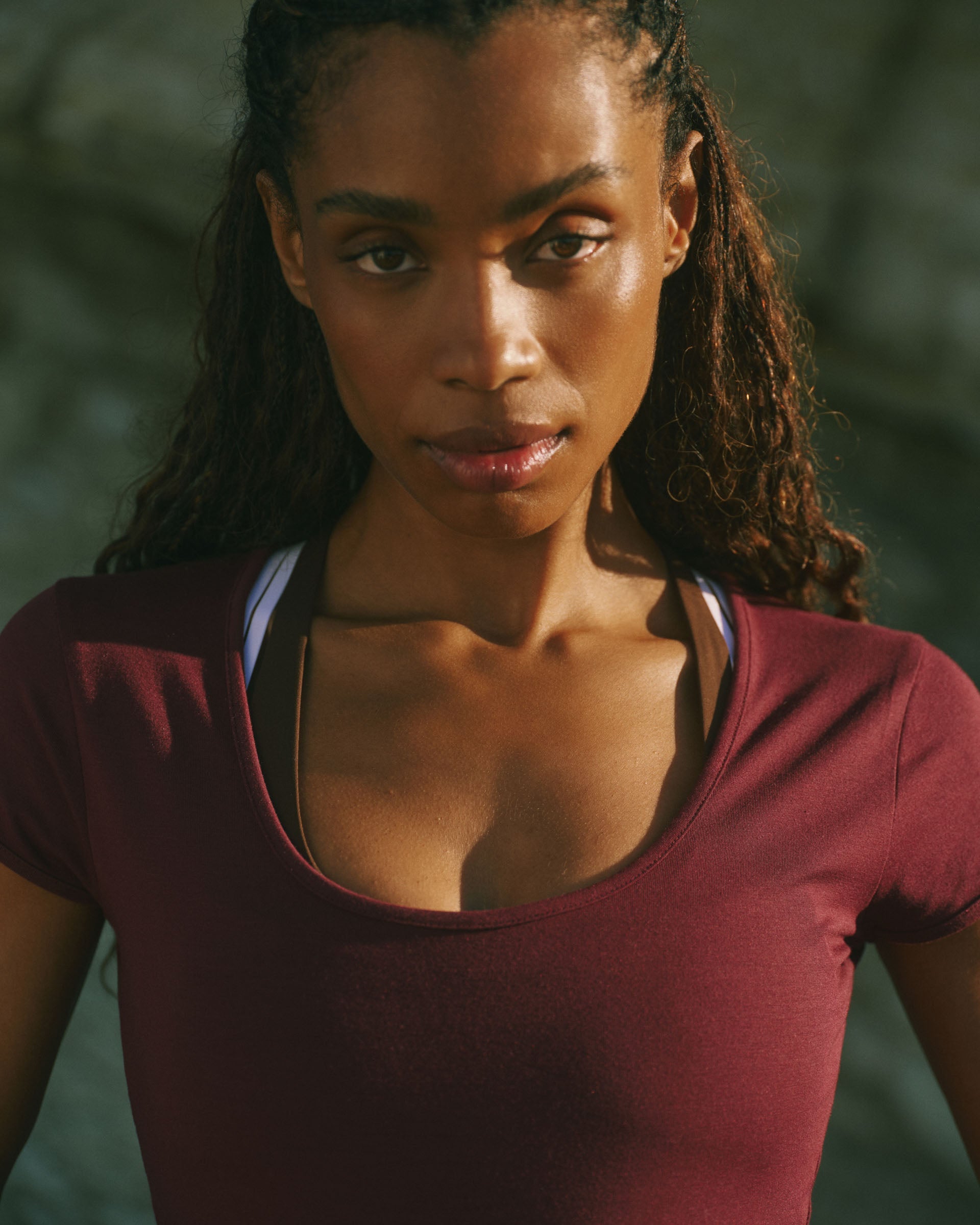 Modal Soft Lounge Short Sleeve Top - Damson Red