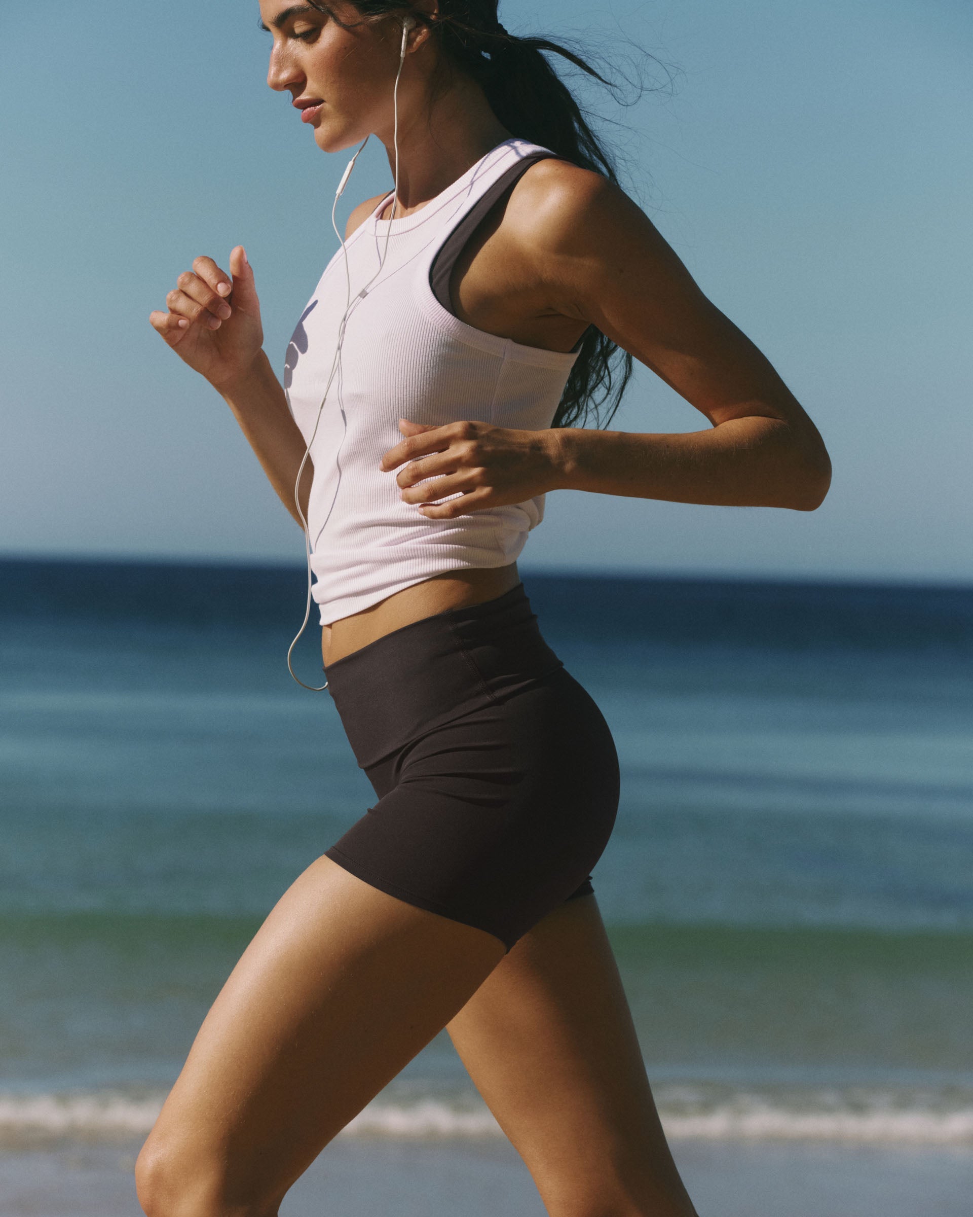 Low Rise Fold Over Crop Yoga Shorts - Coffee Bean