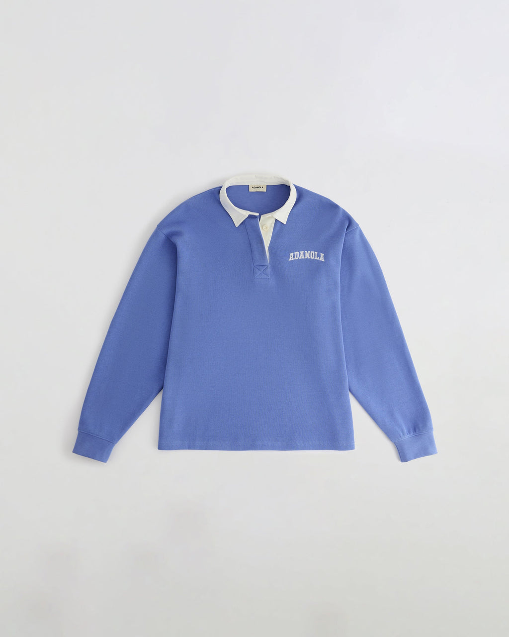 Varsity Oversized Rugby Top - Blossom Blue/Marshmallow White