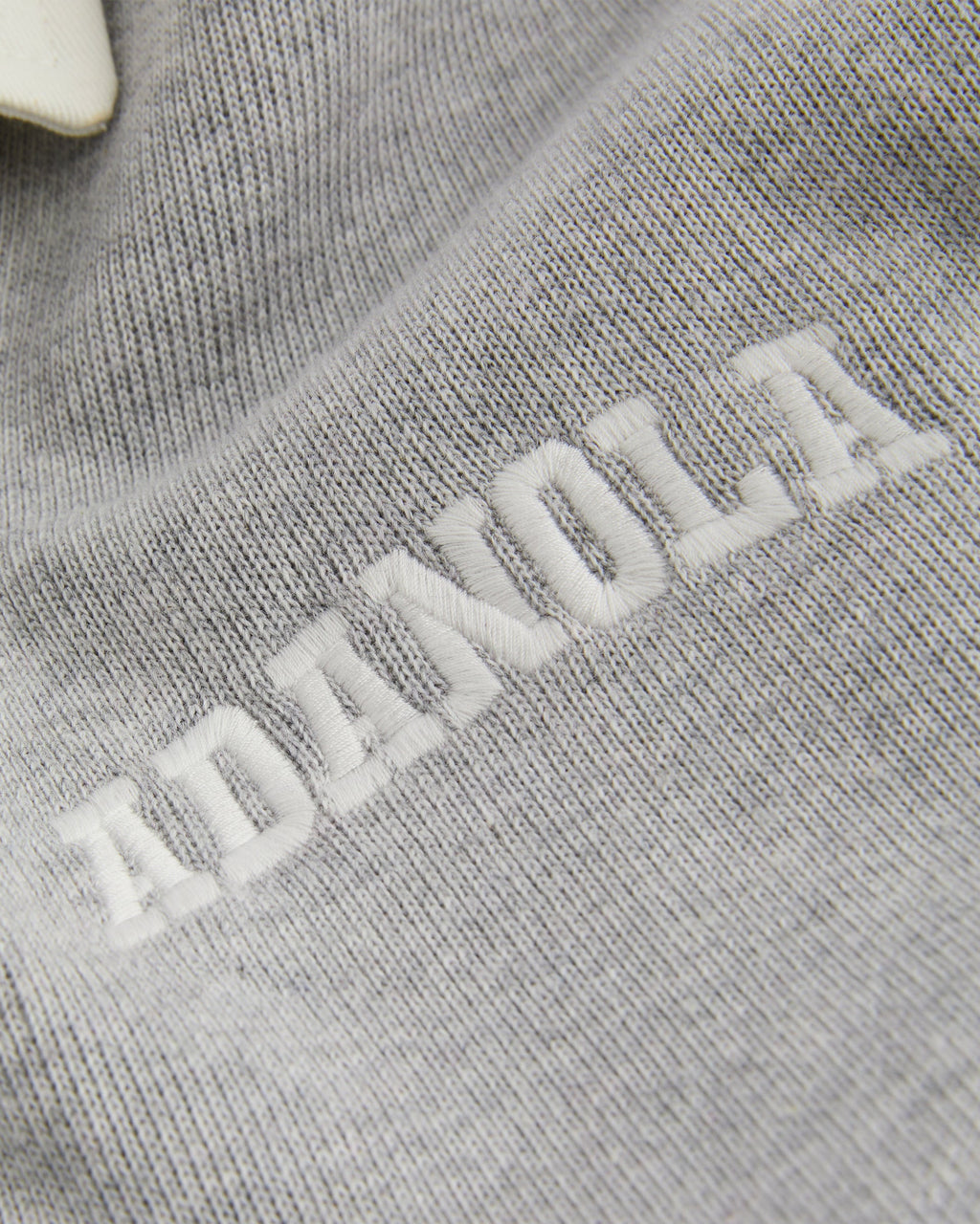Varsity Oversized Rugby Top - Light Grey Melange/Marshmallow White