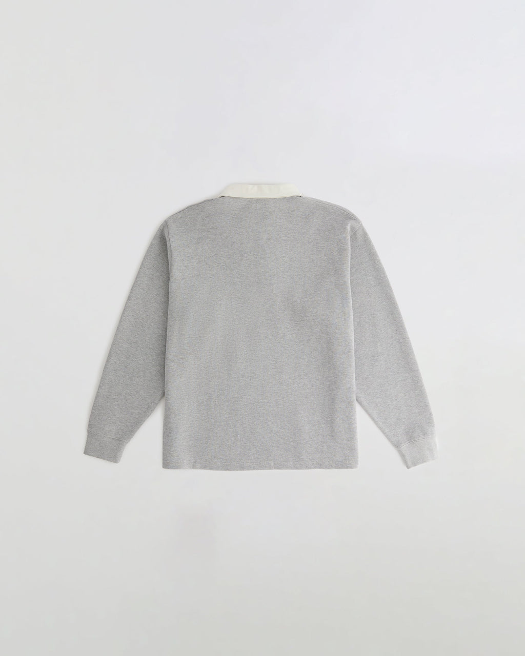 Varsity Oversized Rugby Top - Light Grey Melange/Marshmallow White