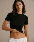 Cotton Short Sleeve Top - Black