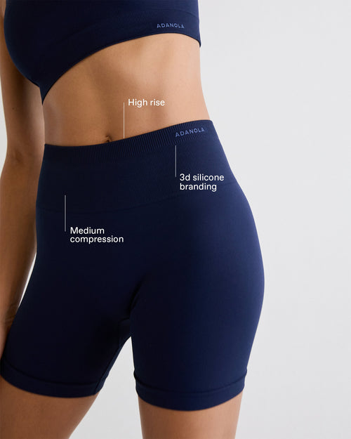 Classic Seamless Crop Shorts - Navy Blue