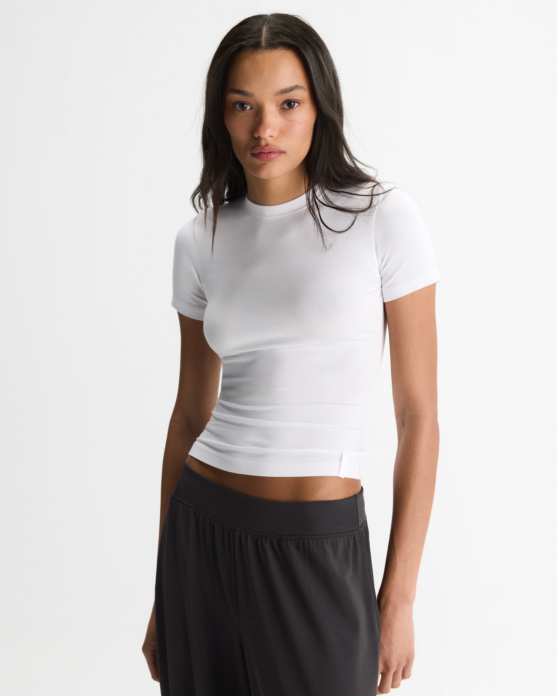 Modal Soft Short Sleeve Top - White