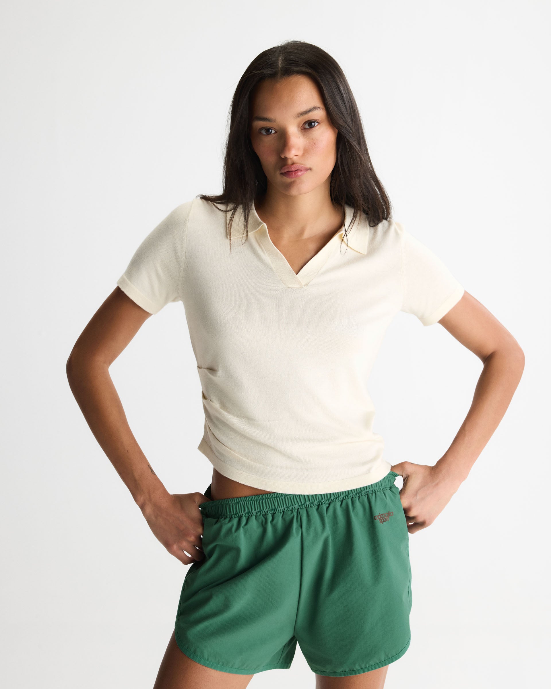 Knit Asymmetric Polo - Marshmallow White