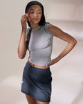 Modal Soft Short Sleeve Top - Light Grey Melange