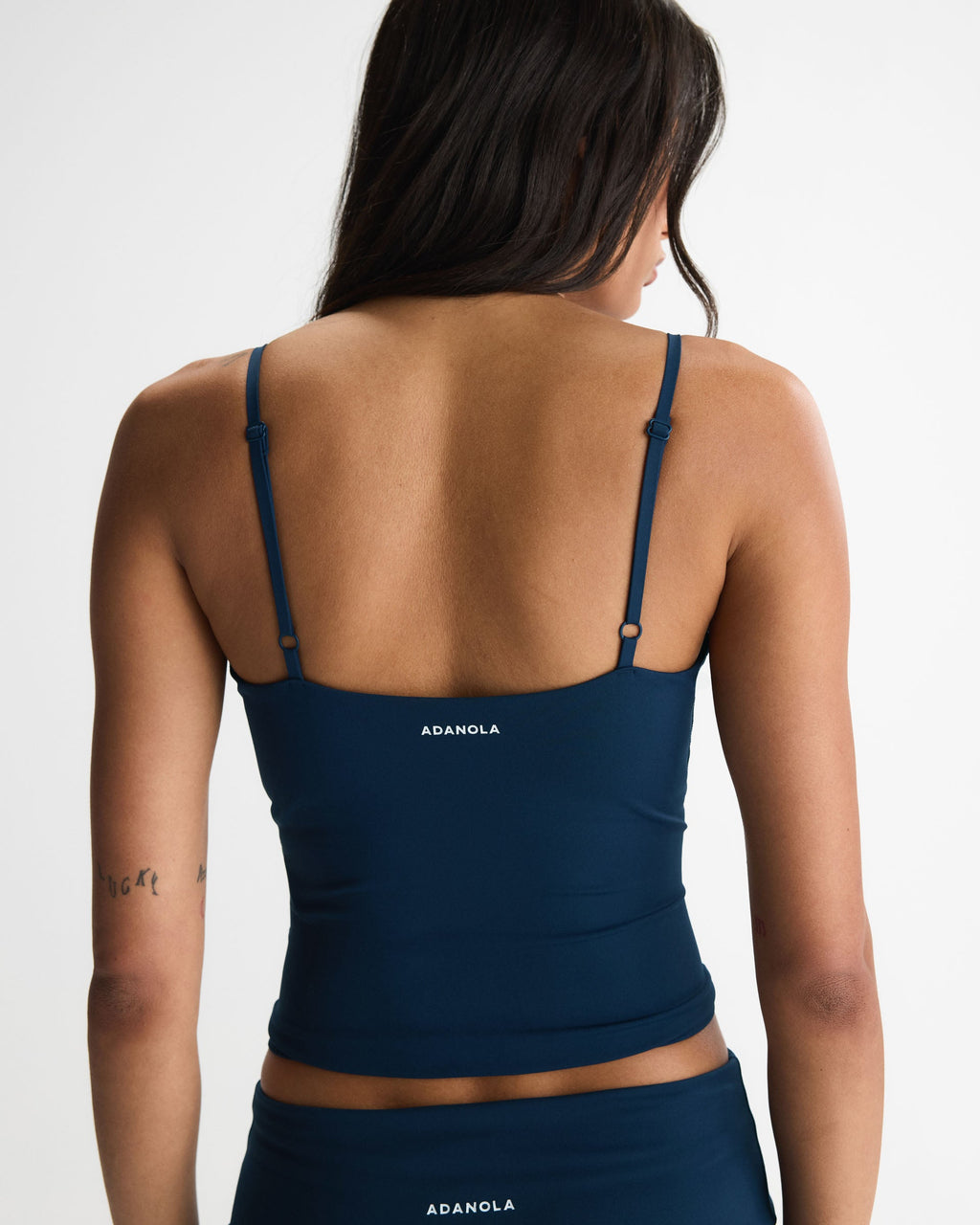 Skinny Strap Yoga Top - Navy Blue
