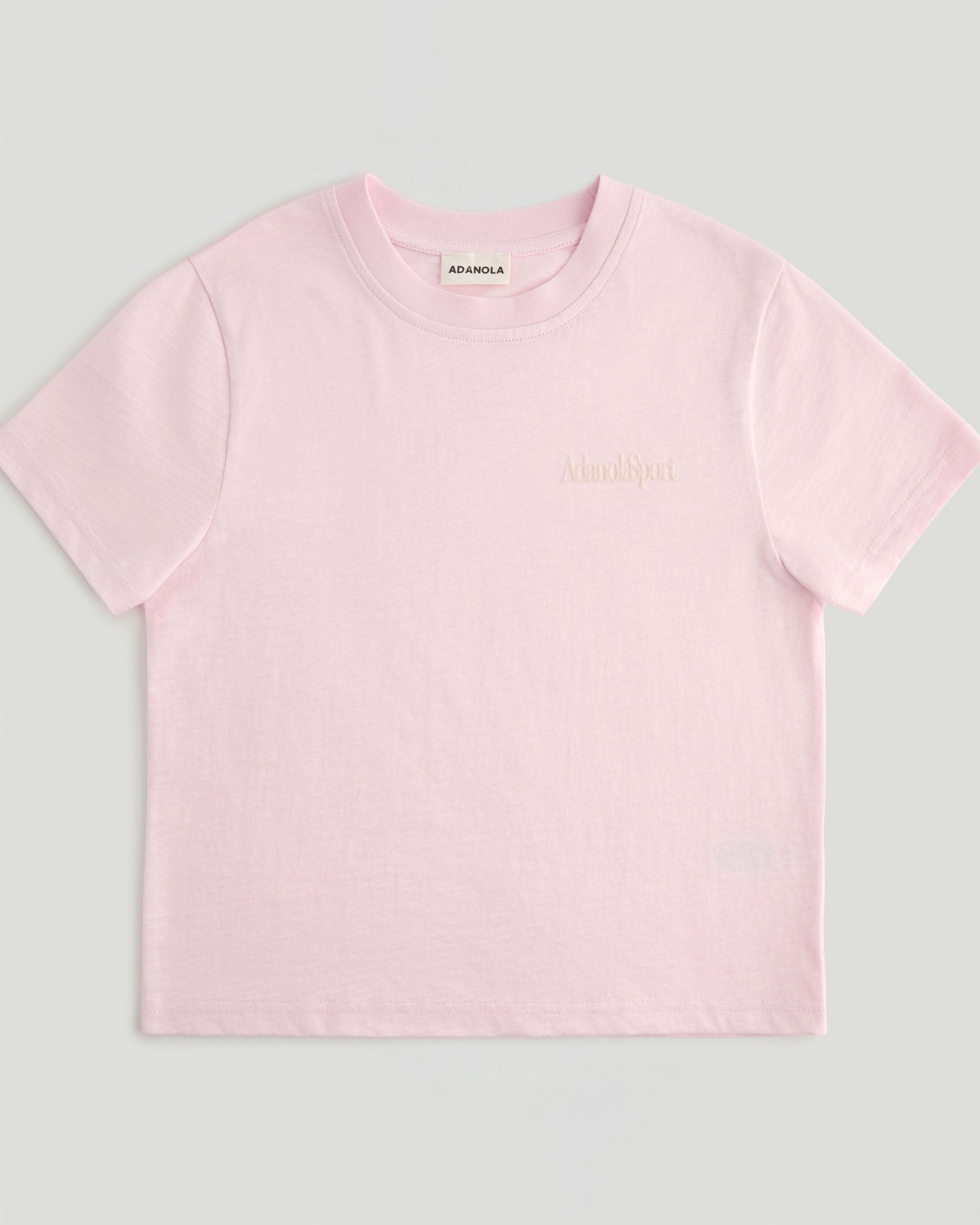 Retro Adanola Sport Classic Slub T-shirt - Soft Pink/Marshmallow White