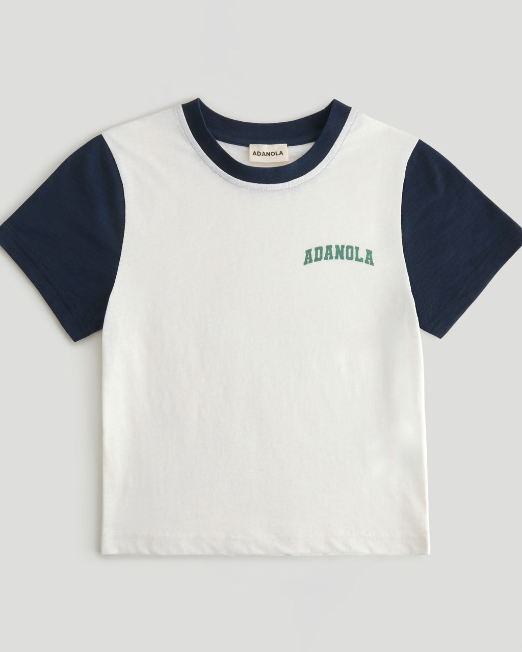 Varsity Colour Block Classic Slub T-shirt - White/Navy Blue