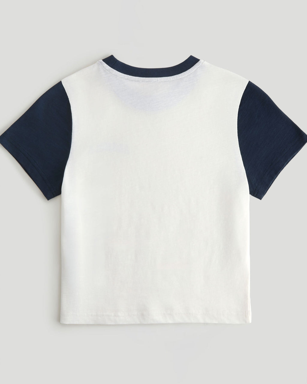 Varsity Colour Block Classic Slub T-shirt - White/Navy Blue